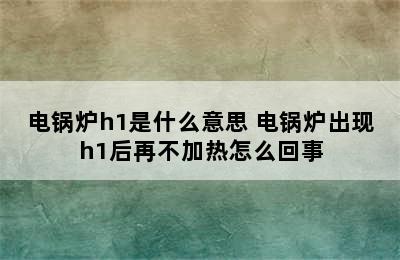 电锅炉h1是什么意思 电锅炉出现h1后再不加热怎么回事